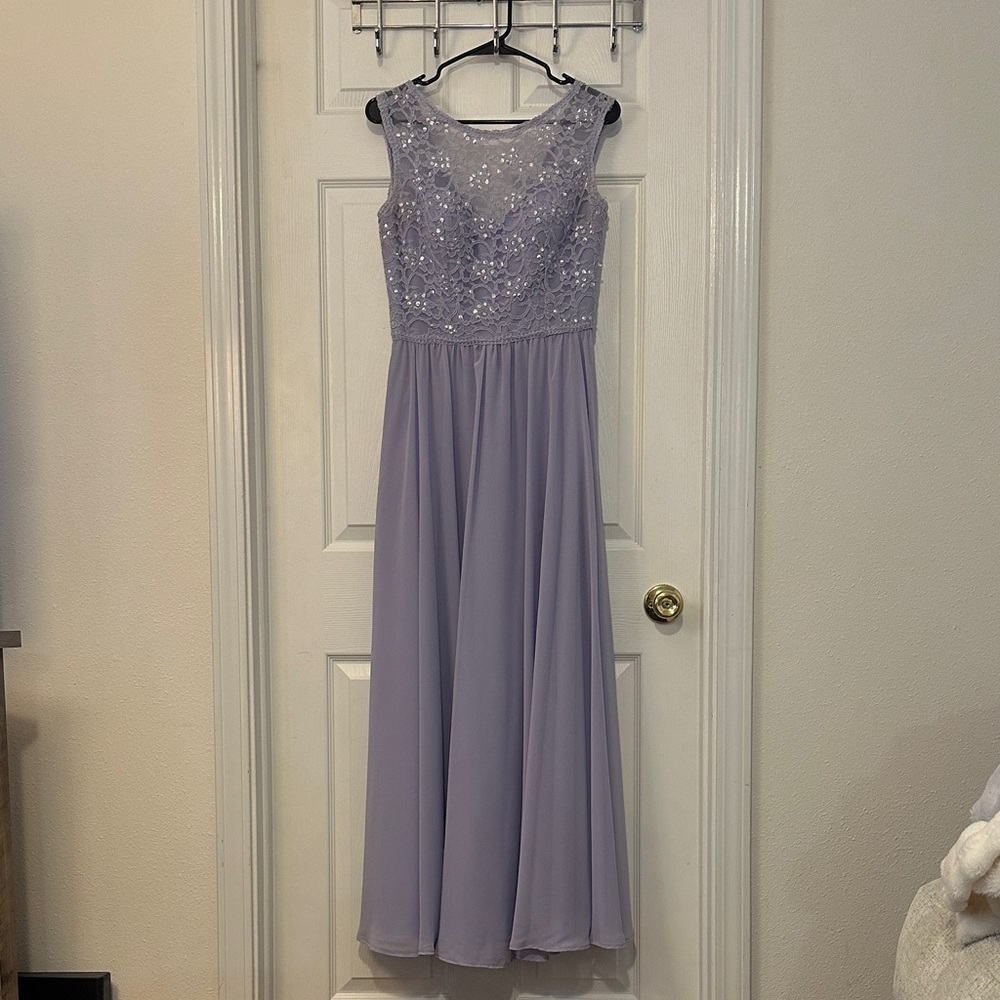 Mori Lee Lavender Lace & Chiffon Prom Dress